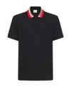 Burberry Logo Intarsia-knit Short Sleeved Polo Shirt In Black