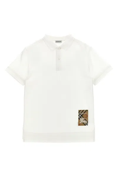 Burberry Logo Polo Shirt In White