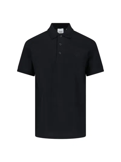 Burberry Logo Polo Shirt In Black