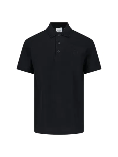 Burberry Logo Polo Shirt In Black  