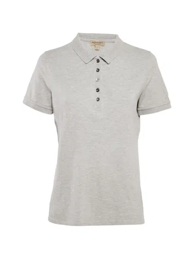 Pre-owned Burberry Logo Polo Top In Gray