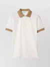 Burberry Logo Polo With Contrasting Collar And Straight Hem In White