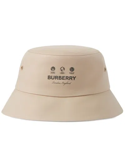 Burberry Logo-print Bucket Hat In Nude