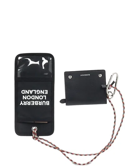 Pre-owned Burberry Logo-print Card Case In Black