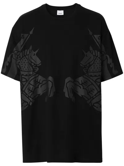 Burberry Logo-print Cotton T-shirt In Black