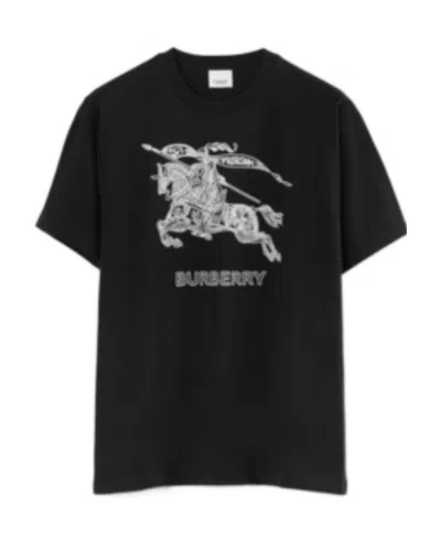 Burberry Logo-print Cotton T-shirt In Black