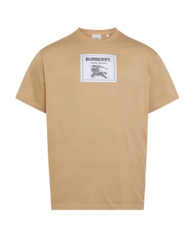 Burberry Logo-print Cotton T-shirt In Nude