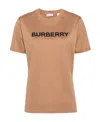 Burberry Beige T-shirt With Logo Print On Front In Cotton Woman In Nude