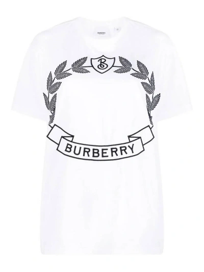 Burberry Logo-print Cotton T-shirt In White