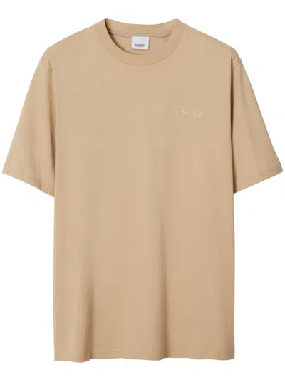 Burberry Graphic Print Crew Neck Short Sleeve T-shirt In Neutral