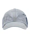 BURBERRY LOGO-PRINT DENIM BASEBALL CAP