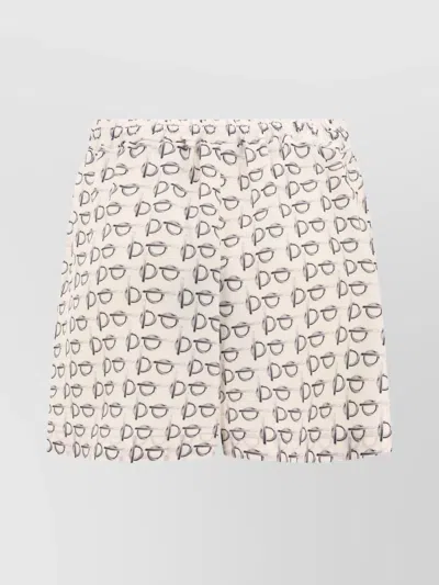Burberry Logo Print Elastic Waistband Lightweight Shorts In White