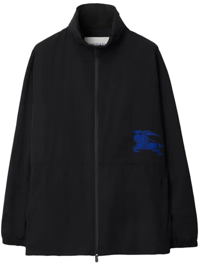 BURBERRY LOGO-PRINT FUNNEL-NECK JACKET