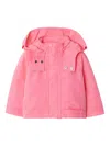 Burberry Logo-print Hooded Jacket In Pink
