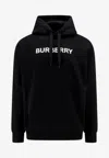 Burberry Organic Cotton Sweatshirt With Frontal Logo In Black