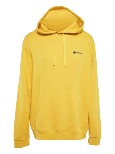 Pre-owned Burberry Logo-print Hoodie In Yellow