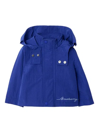 Burberry Babies' Logo-print Jacket In Blue
