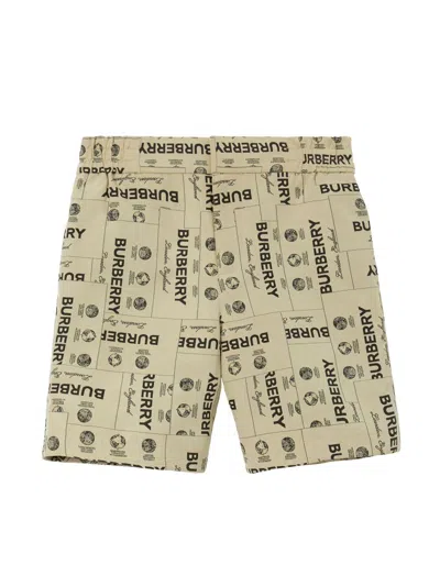 Burberry Kids' Logo-print Jacquard Shorts In Beige