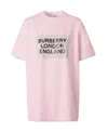 Burberry Logo Print Oversize T-shirt In Pink