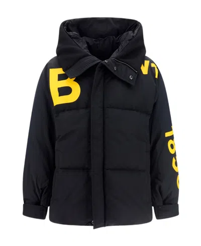 BURBERRY BURBERRY LOGO PRINTED HOODED PUFFER JACKET
