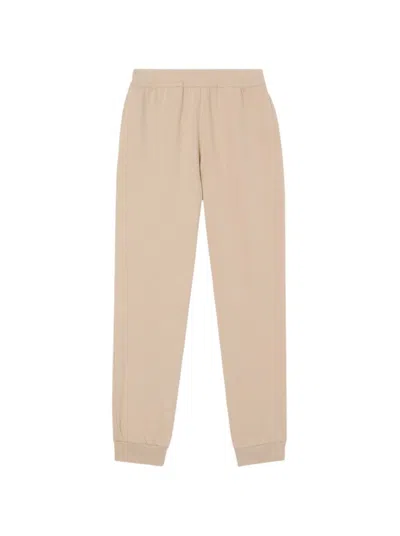 Burberry Logo Print Stretch Cotton Jogging Pants Soft Fawn In Neutrals