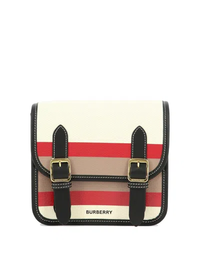 Burberry Kids' Logo-print Striped Leather Satchel In Multi