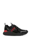 BURBERRY LOGO PRINT SUEDE AND MESH SNEAKERS