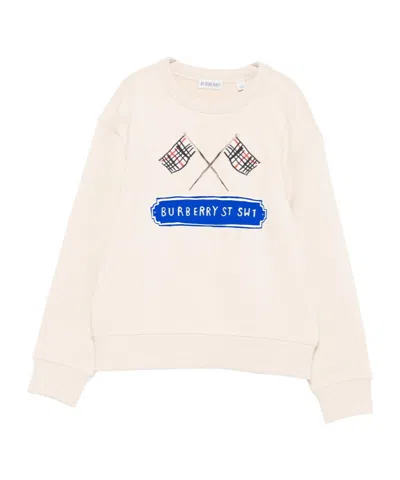 Burberry Kids' Logo-print Sweatshirt In White