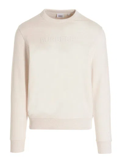 Burberry Logo Print Sweatshirt In White