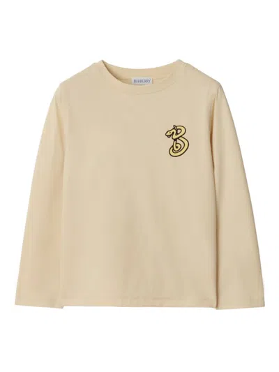 Burberry Kids' Logo-print T-shirt In 白色
