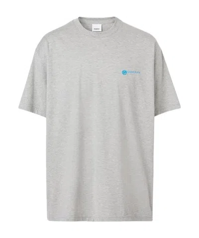 Burberry Logo Print T-shirt In Gray