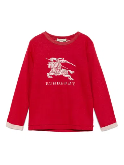Burberry Kids' Logo-print T-shirt In Red
