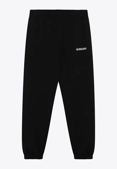 Burberry Black Jogging Trousers With Logo