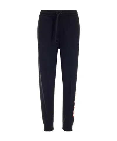 Burberry Logo Print Track Pants In Black