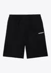 Burberry Raphael Logo Cotton Jersey Sweat Shorts In Black