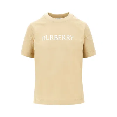 Burberry Logo Print T-shirt In Neutral