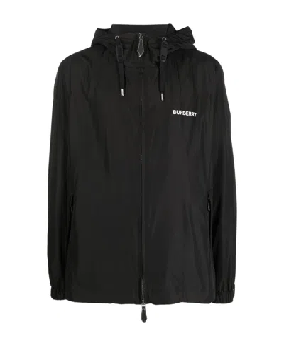 Burberry Logo-print Zip-fastening Jacket In Black