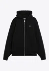 Burberry Men Black Sweatshirt With Ekd Embroidery On The Front And Logo Print On The Rear In Cotton In Black
