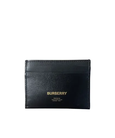 Burberry Logo Printed Card Bag In Black