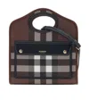 Burberry Logo Printed Checked Tote Bag In Black