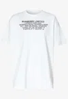 Burberry White Text Print T-shirt In White