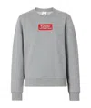 Burberry Logo Printed Hoodie In Gray