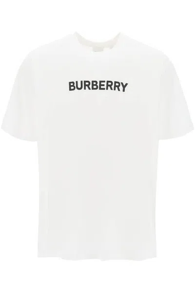 Burberry Logo Printed Short Sleeve T-shirt In White