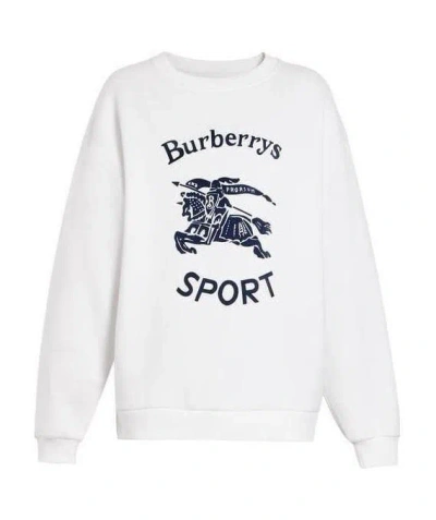 Burberry Logo Pullover Hoodie In White