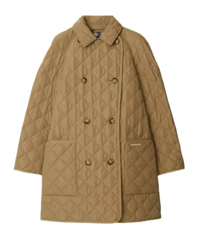 Burberry Logo Quilted Cotton In Brown