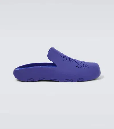 Burberry Stingray Perforated Slides In Knight