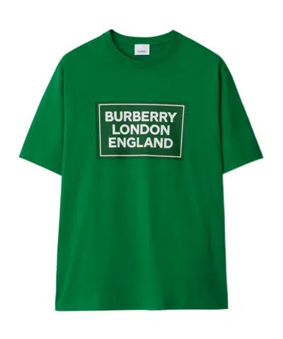 Burberry Logo Short-sleeved T-shirt In Green