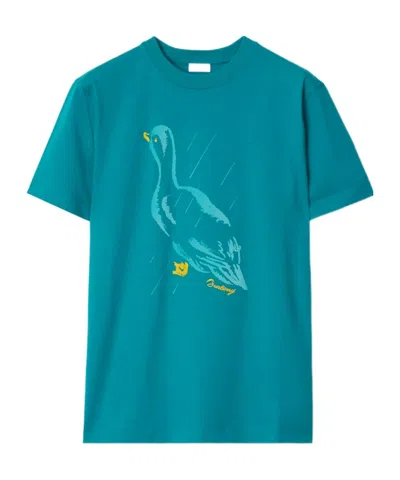 Burberry Logo Short-sleeved T-shirt In Green