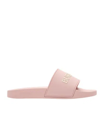 Burberry Logo Slides In Pink