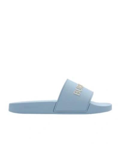 Burberry Logo Slides In Blue